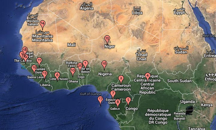 Countries with ports in Western Africa